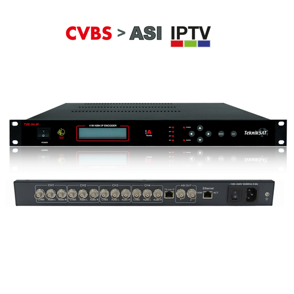 ENCODER,  TVE-04-IP - 4 IN CVBS - ASI+IP ENCODER